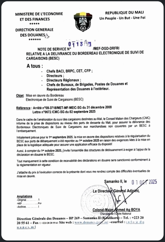 Mali Notice